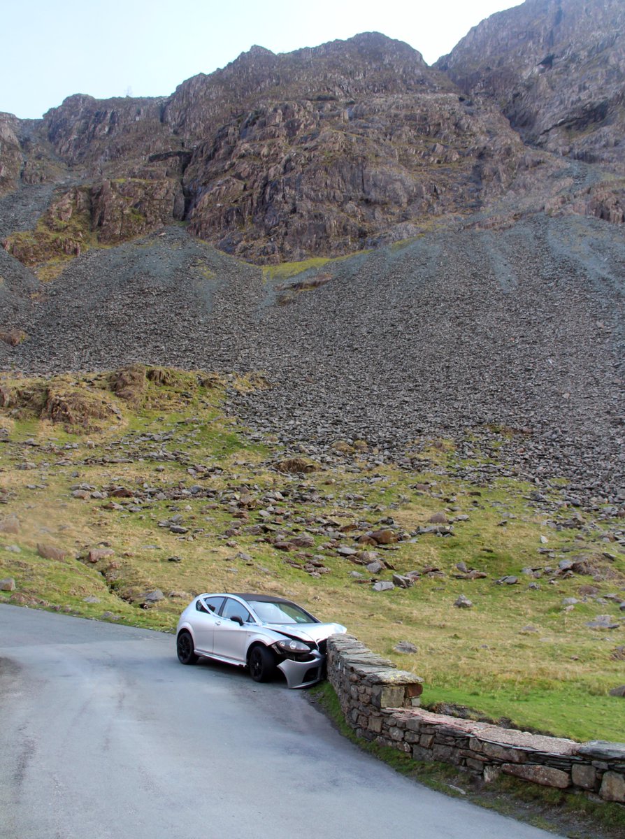 Ooops the perils of over enthusiasm in whizzing down Honister Pass.