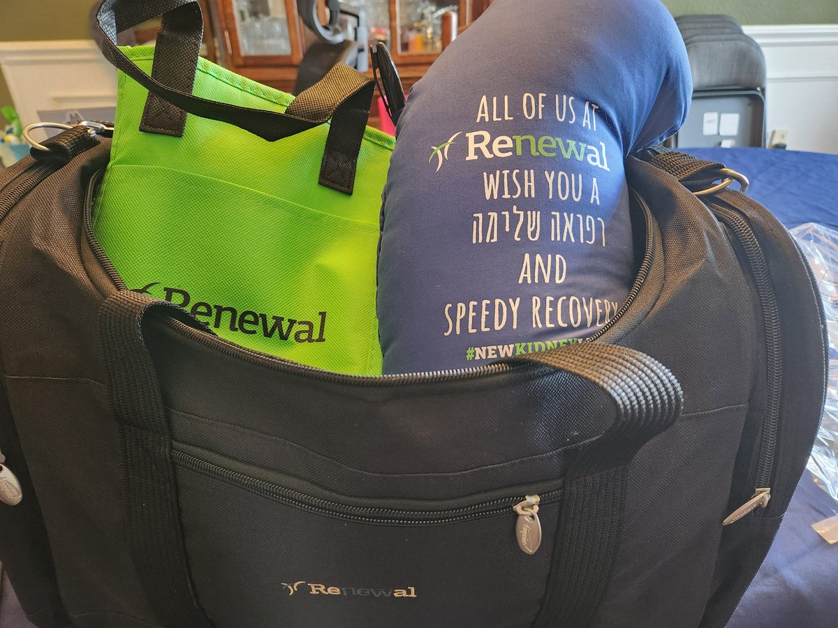 Just got the ultimate swag bag in the mail from the amazing folks at @RenewalNews. I am now officially ready for my kidney transplant! One more week! #kidneytransplant