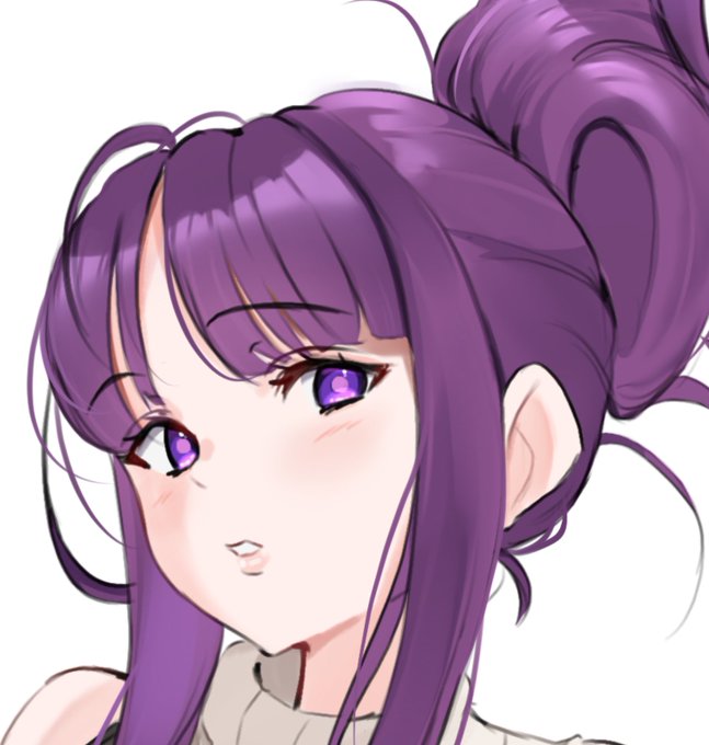 「紫髪 シンプルな背景」のTwitter画像/イラスト(新着)