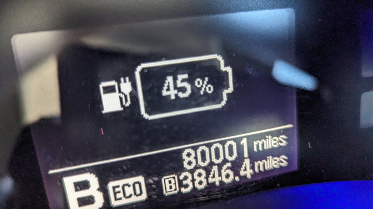 My 2016 LEAF. Don't know how this has happened, because the batteries only last 5 years. PS, don't tell anyone I used ECO mode. That's for tryhards.