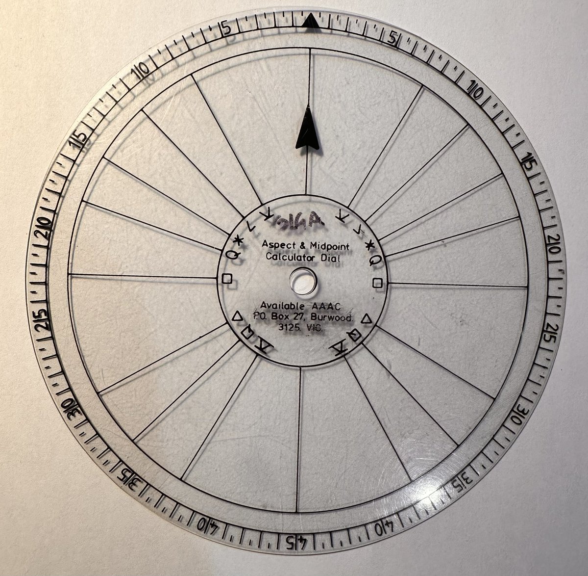 AstroGann33's tweet image. Before computers. This was the plastic dial I used to find midpoints. #astrology #midpoints