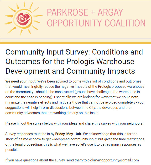 The Parkrose Argay Opportunity Coalition is looking for community input by this Friday the 10th: forms.gle/V6TPDpXunme9Ez…