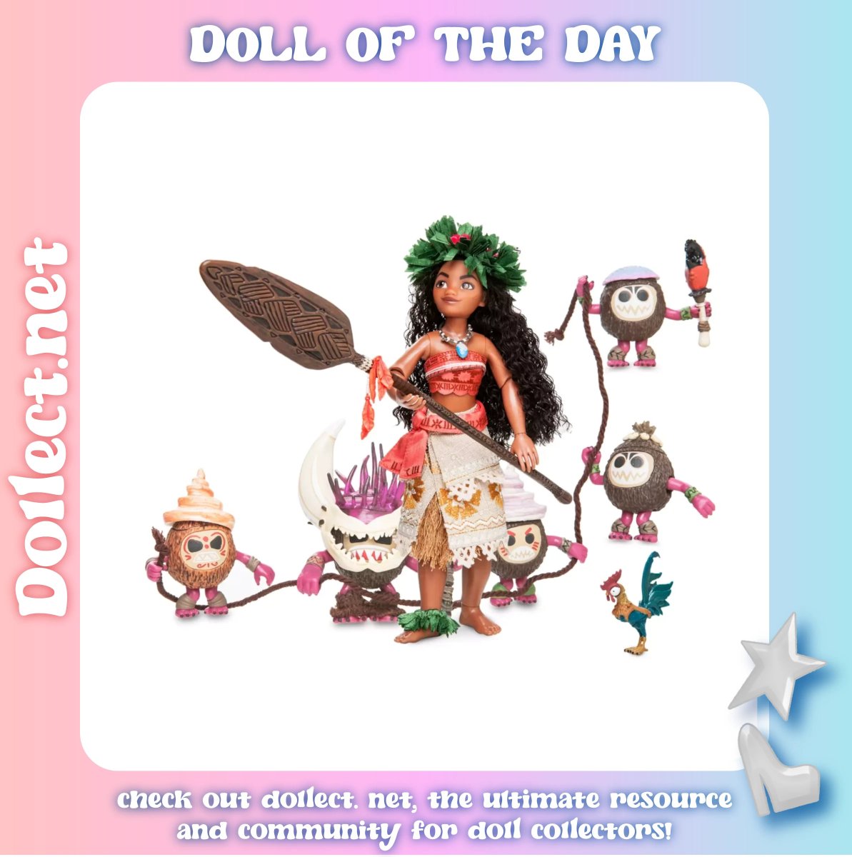 Today's Doll of the Day is Folktale Moana, a Disney Designer doll released in 2017. She was chosen to celebrate AAPI Heritage Month! (May 7th, 2024)