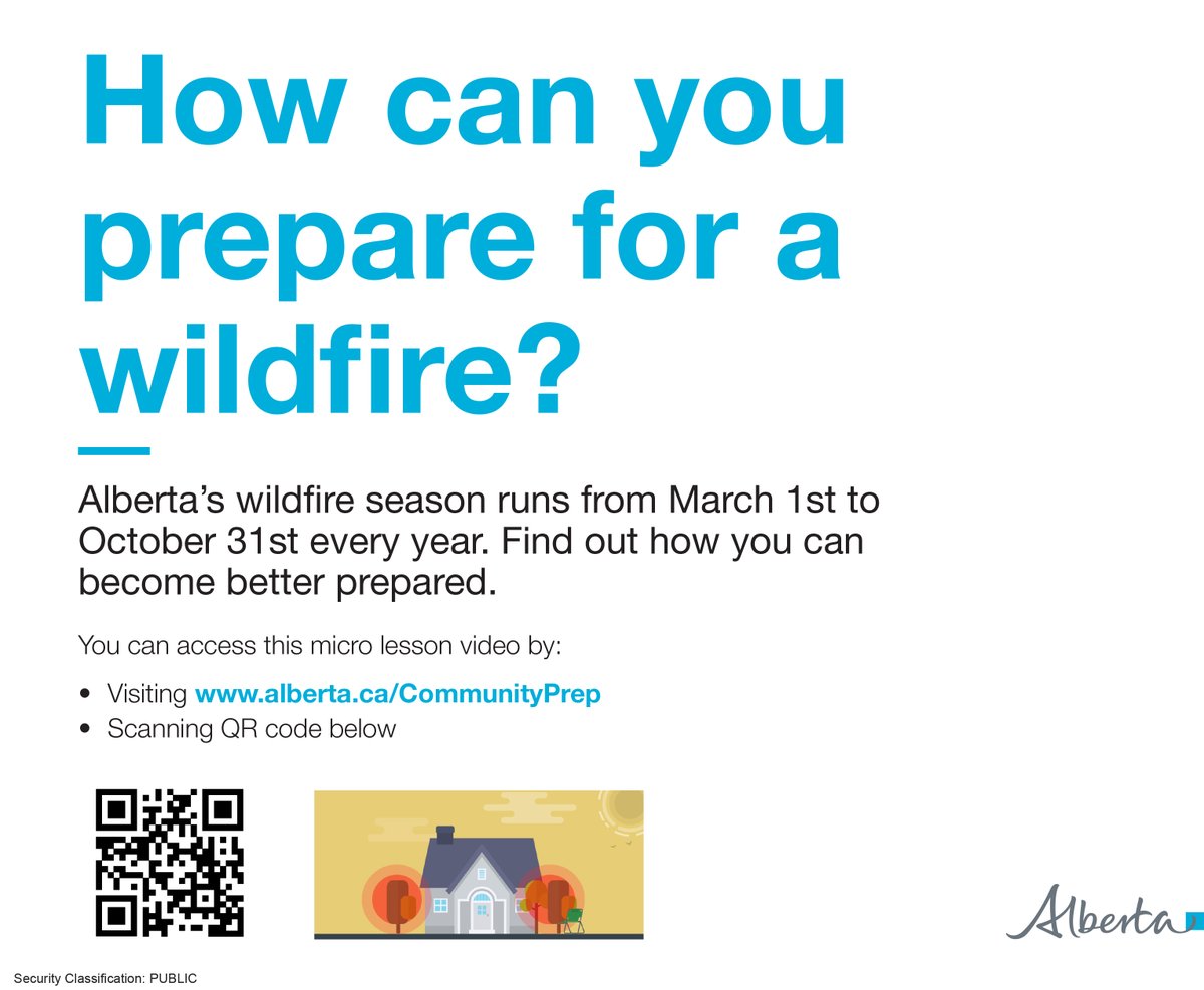 Emergency Preparedness Week continues and today we focus on wildfires. 

Watch this 60-second video for an overview of how to prepare for a wildfire: youtube.com/watch?v=aRezNx…

And visit this site for more detailed information: alberta.ca/wildfire-prepa…