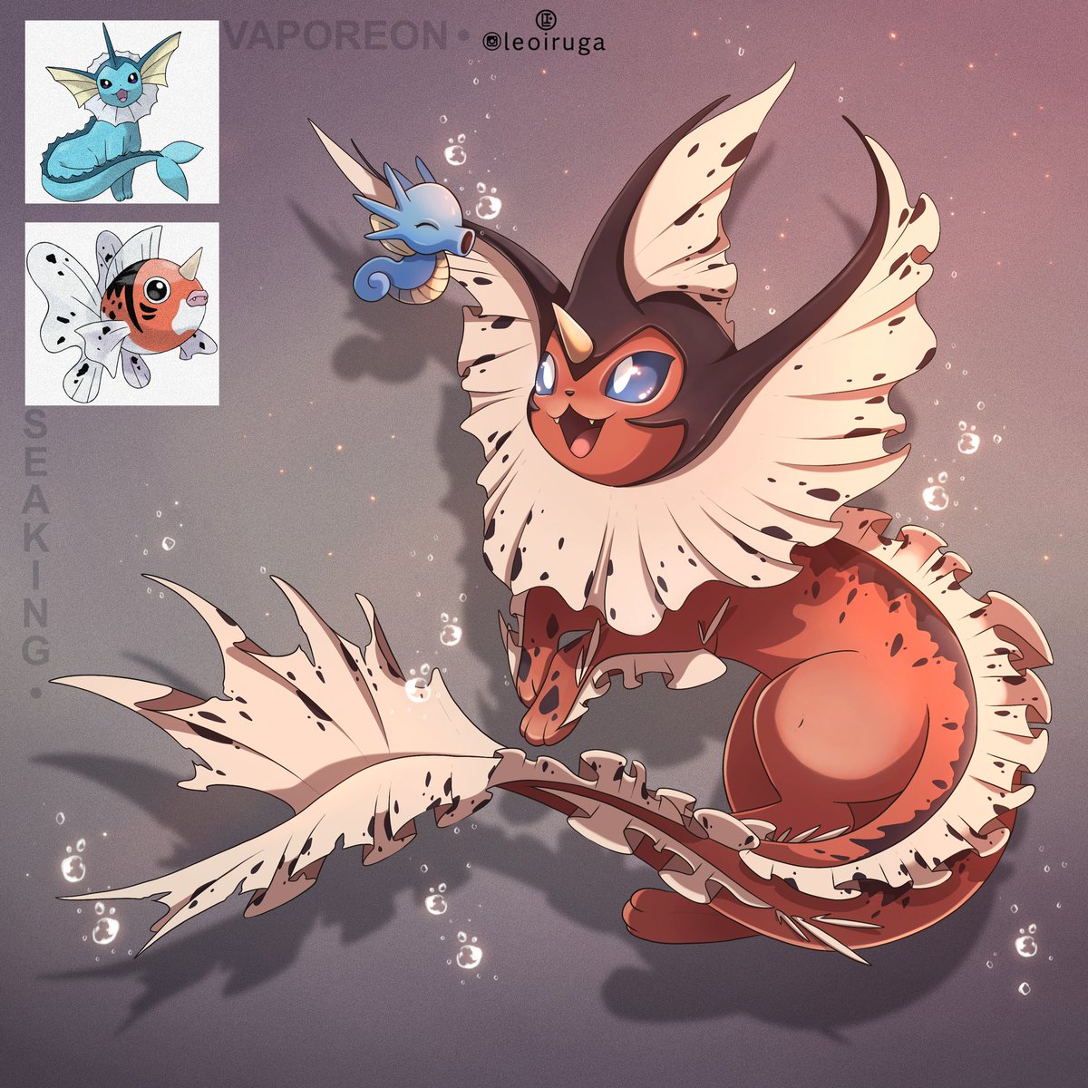 Vaporeon and Seaking Fusion 

#pokemon #pokemonart #vaporeon #seaking #eeveelution #pokeart #poke #pokefusion #horsea