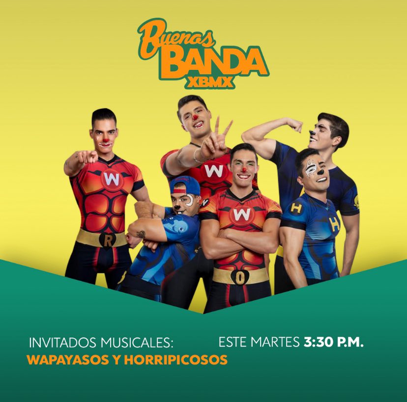 #BetoGuzmán y los #Wapayasos nos pondrán a bailar en #BuenasBandaXBMX, te esperamos a las 3:30 p. m. MEX, ¡solo por #Bandamax! 🤠