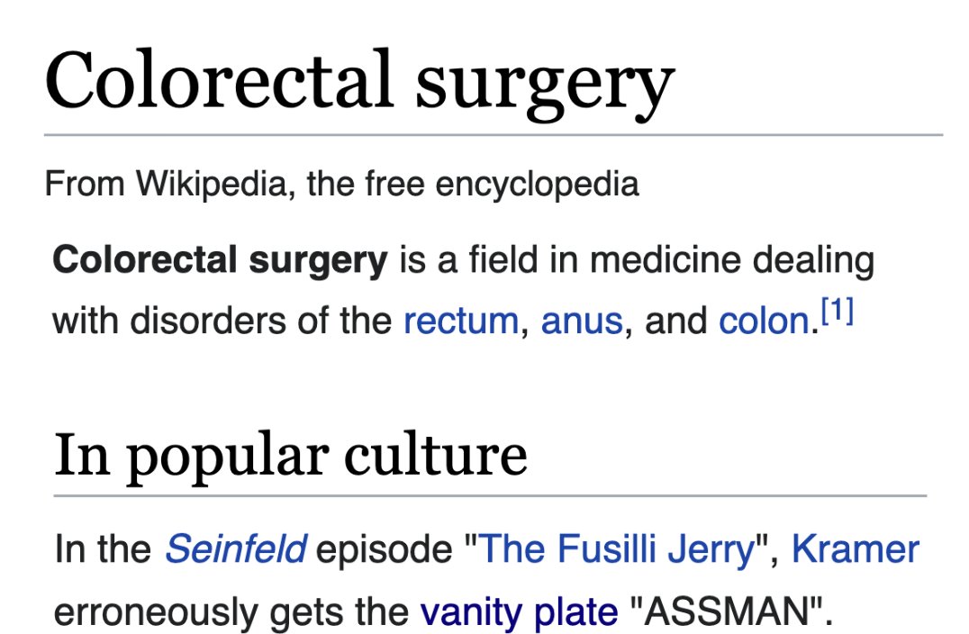 Wikipedia has been slowly moving away from 'in popular culture' sections but you still find them around. Even in 'Colorectal surgery'