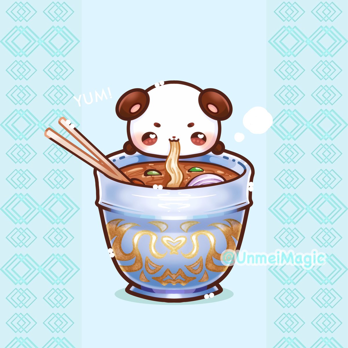 Unmeiartist's tweet photo. Ramen panda 🐼
| #chibiart #chibipanda | https://t.co/Flpbzjgpwu