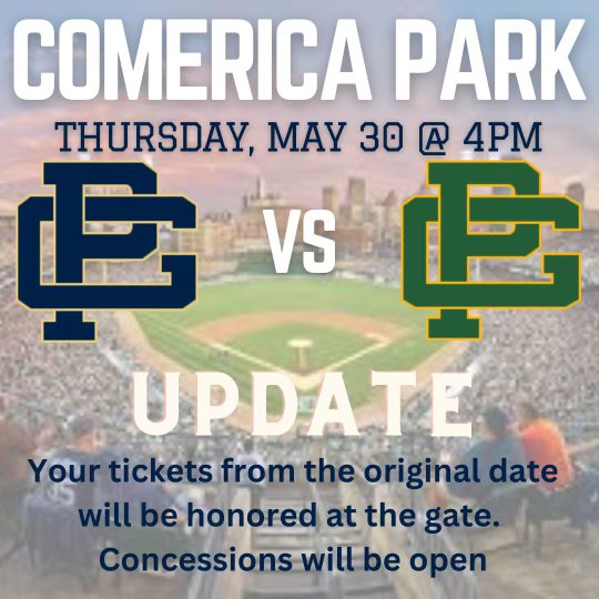GPS Baseball (@gpsbaseball) on Twitter photo We have great news! Our cancelled game <a href="/ComericaPark/">Comerica Park</a> w <a href="/GPNorthBaseball/">Grosse Pointe North Baseball</a> has been rescheduled May 30 at 4pm! The original tickets will be accepted at the gate! We have great news! Our cancelled game <a href="/ComericaPark/">Comerica Park</a> w <a href="/GPNorthBaseball/">Grosse Pointe North Baseball</a> has been rescheduled May 30 at 4pm! The original tickets will be accepted at the gate!