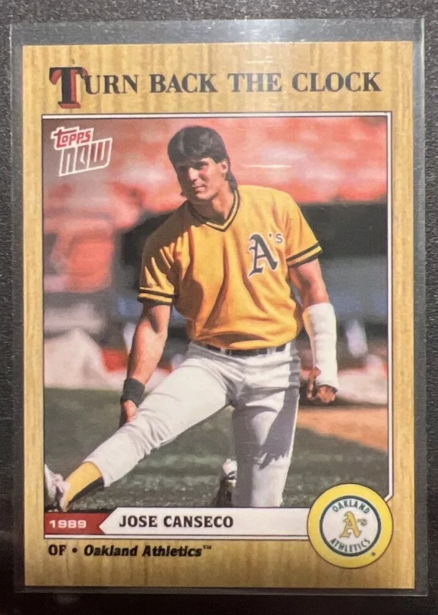 Topps With a Bloop Single! Check out this 2024 Topps Now Turn Back the Clock featuring a NEW, although somewhat uninspiring photo of Jose Canseco from 1989. This is officially the 4th card Topps has produced of Canseco, but officially the first that's not recycled. Let's hope…