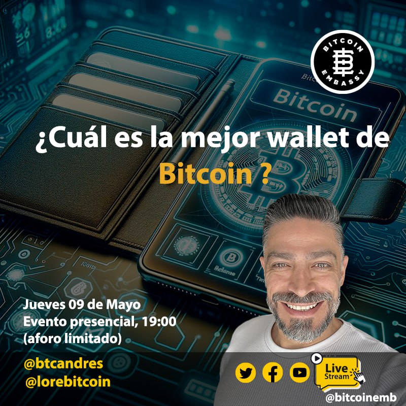 🚀 ¡No te pierdas nuestro próximo meetup! 🗓 Este jueves, @BtcAndres nos guiará en la elección de la mejor wallet de #Bitcoin. ¡Ven y descubre cuál es la ideal para ti! 💼💡 #BitcoinWallet #CryptoMeetup