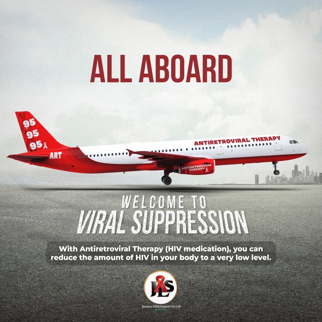 ART: The Route to Viral Suppression. Get On Board! If you or someone you know is living with HIV and not on treatment, contact JASL to begin your journey to viral suppression. #HIVtreatment #StandingOnBusiness