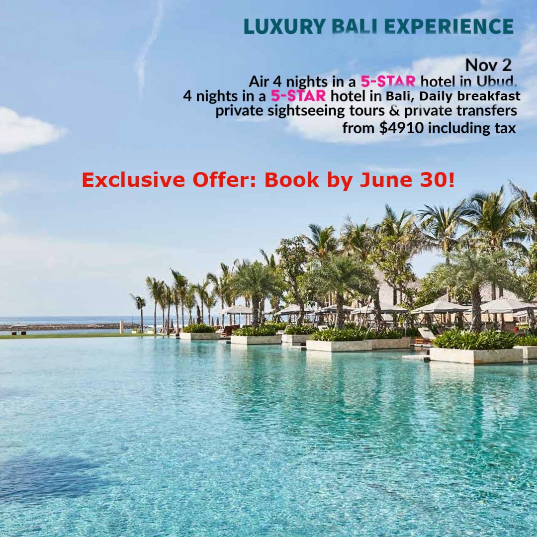 Don't wait any longer—book your Bali getaway now & create memories that will last a lifetime! ✈️🌴 #BaliBound🍹 #IslandParadise #Wanderlust🌺

#HobbitzTravel2024 #TravelBestBets2024
#EscapeTheRatRace 🐀
#VacationIsCalling2024🗺
#TheTimeToBookIsNow2024⏳
#PictureYourselfHere2024📷