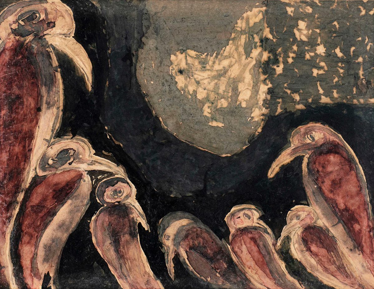 Rabindranath Tagore • Untitled (Birds), 1930