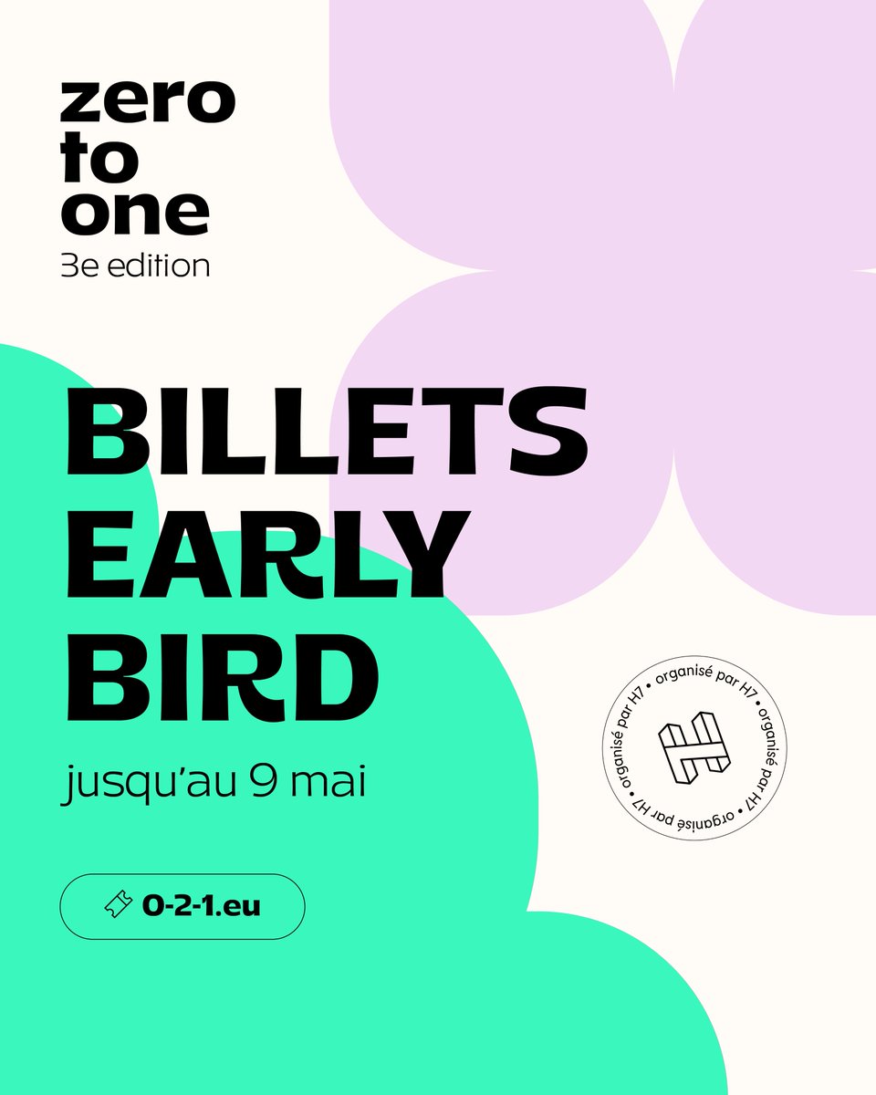 Dernière chance 💫 zero to one, l'événement start-up à Lyon revient le 13 juin ! ☀️ Il ne vous reste plus que 48 heures pour prendre vos places au tarif early bird ! 🎟️ La billetterie est disponible sur : 0-2-1.eu #021H7