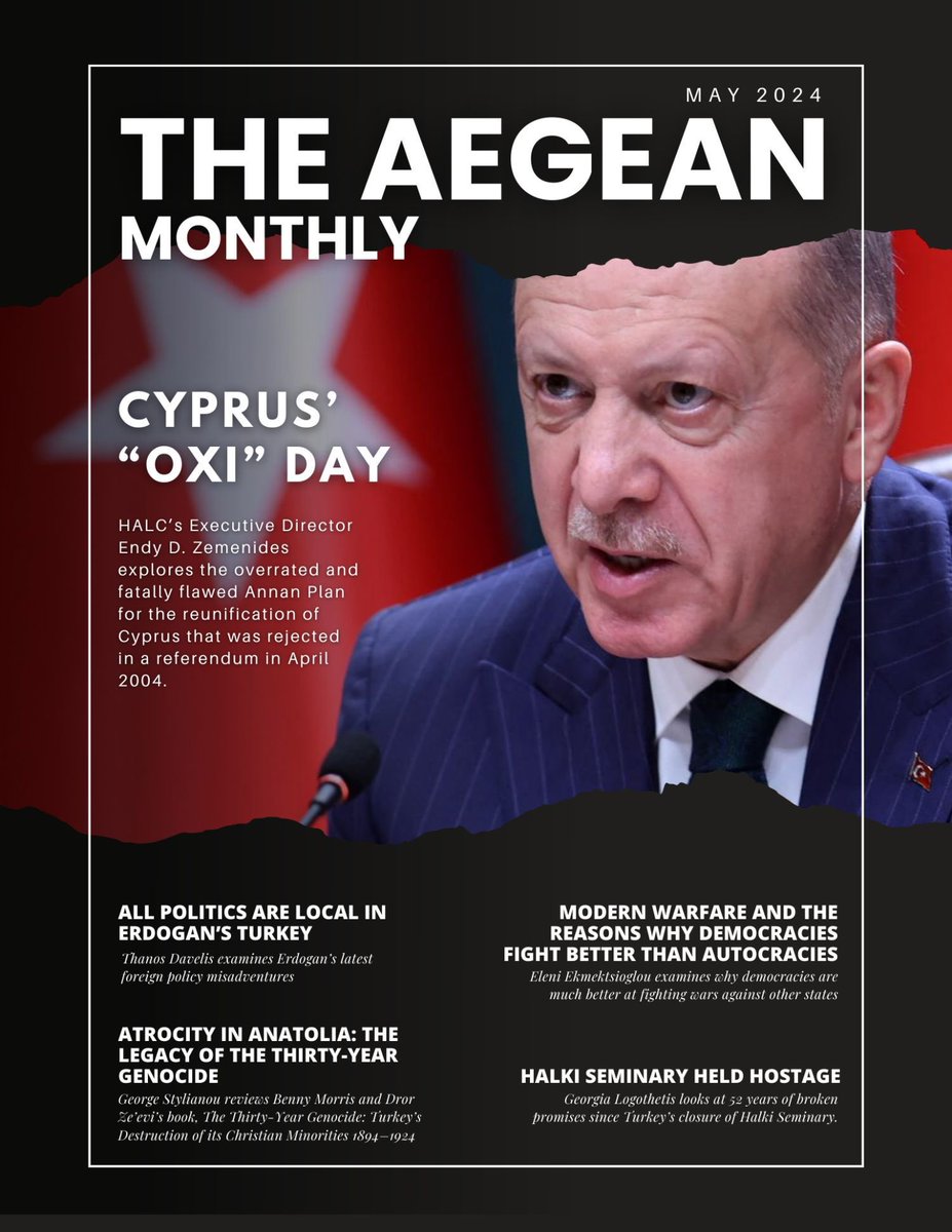 May’s #AegeanMonthly is on aegeanmonthly.com now. This is the #WorstAllyEver issue. Topics include the Annan plan, democracies at war, and the Halki Seminary. Read from @ThanosDavelis, @GCStylianou, @glogothetis, @Zemenides, and @Eleni_Ekmek.
