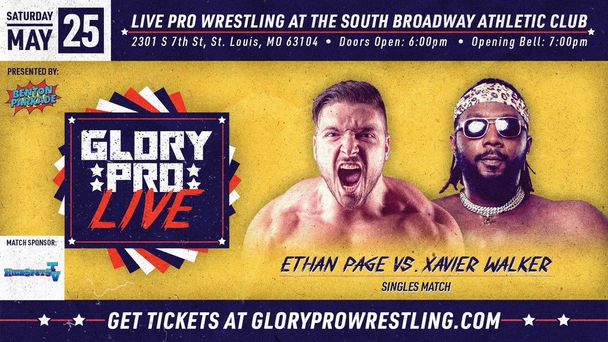 Glory Pro LIVE in St. Louis @OfficialEGO returns taking on @TheXavierWalker in a huge first time match up! Saturday May 25 | 7pm Tickets on sale now!