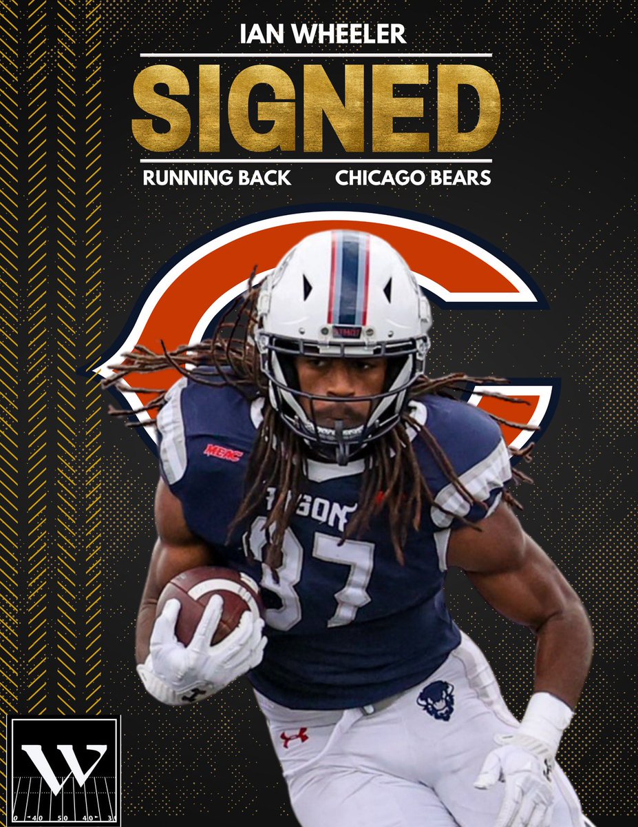 Howard University RB- Ian Wheeler has officially signed 3 year $2,830,000 UDFA Rookie contract with the Chicago Bears