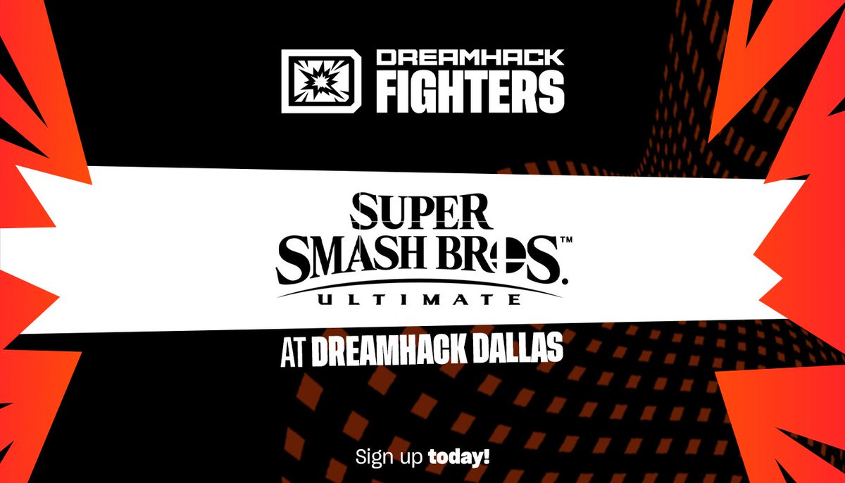 Play Super Smash Bros. Ultimate at <a href="/DreamHack/">DreamHack</a> Dallas! 💥

Total prize pool 💰 $6,000
Sign up today! start.gg/dhdal24/

#DHDallas | May 31 - June 2