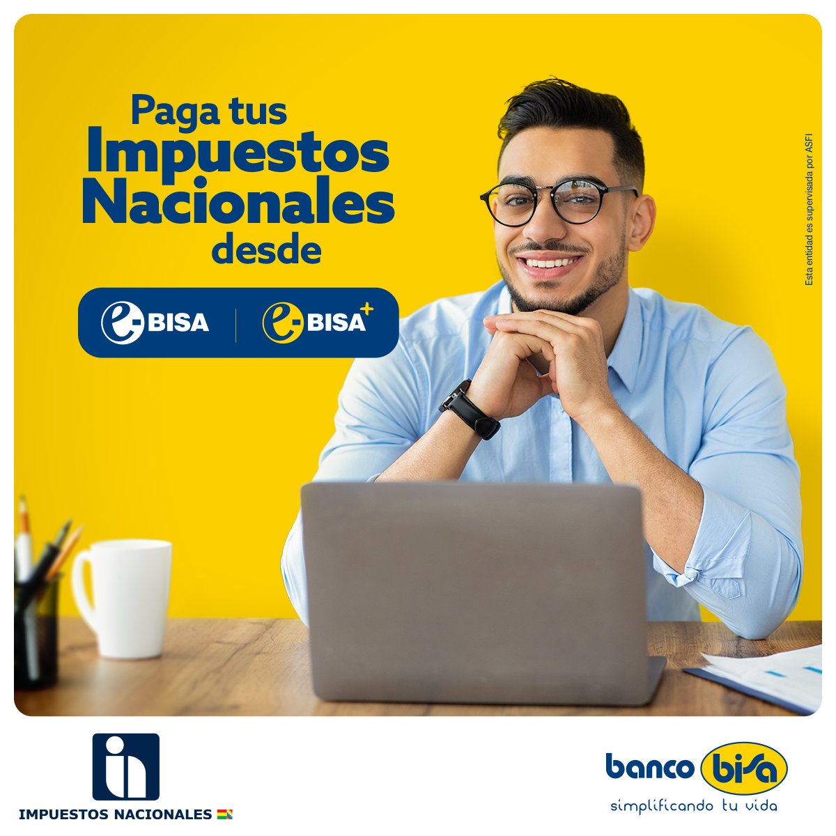 Ahora puedes pagar Impuestos Nacionales a través de e-BISA o e-BISA+ al instante.

#BancoBisaSimplificandoTuVida