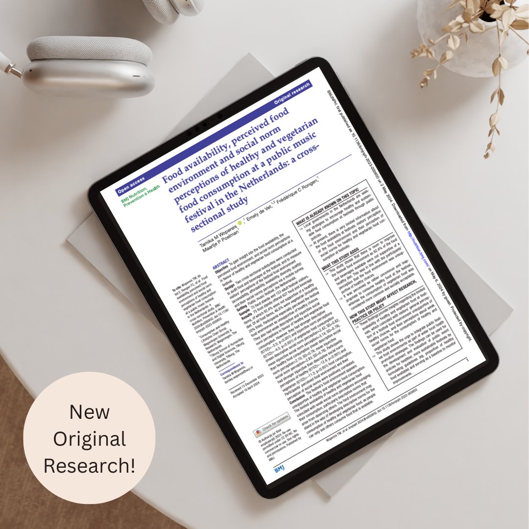 Explore how accessibility, perception, and societal norms affect healthy and vegetarian food consumption at Dutch music festivals. 🍏🍔🎶 

Dive into the study here 🔎: bit.ly/3UwFiJn: 

<a href="/TamikaWopereis/">Tamika Wopereis</a>  <a href="/mppoelman/">Maartje Poelman</a>  <a href="/Emely_de_Vet/">Emely de Vet (moving to BlueSky)</a>  <a href="/WURconsumption/">Consumption and Healthy Lifestyles</a>  <a href="/WUR/">Wageningen U&R</a>