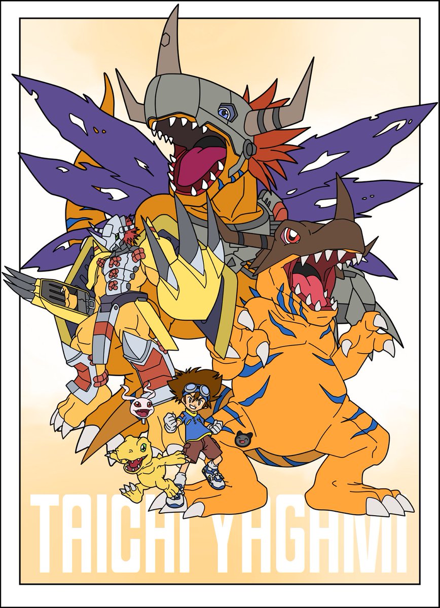 TAICHI YAGAMI☀️
--------------------------------------    
 #Digimon #デジモン #Manga #Anime #Art #Agumon #Greymon  #Metalgreymon #Wargreymon