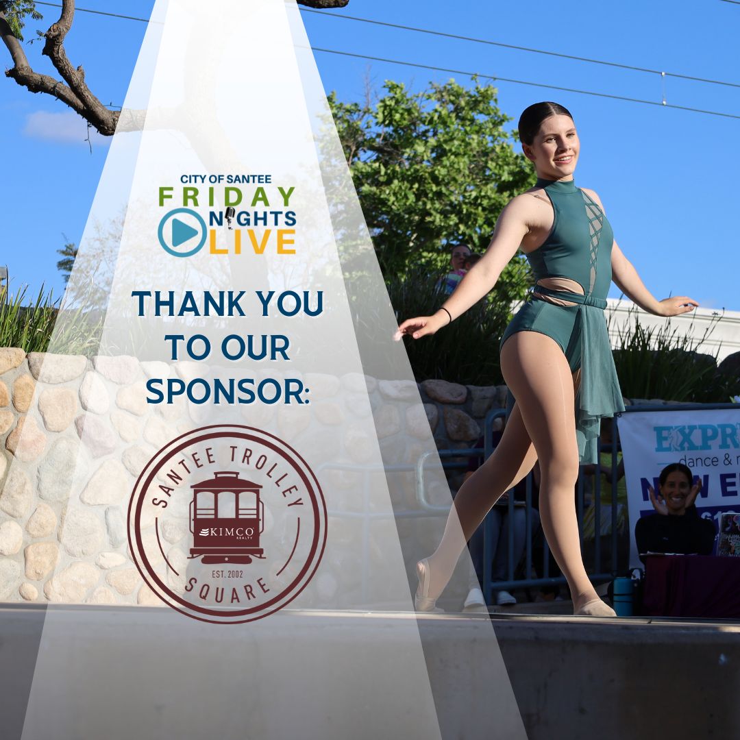 We're so excited to kick off the summer with Friday Nights Live! Join us Fridays, May 17-June 7 from 5:30-7PM at Santee Trolley Square! Thank you to our sponsor, Santee Trolley Square , for helping make this event possible. 💞 Learn more:bit.ly/3UdSxjp