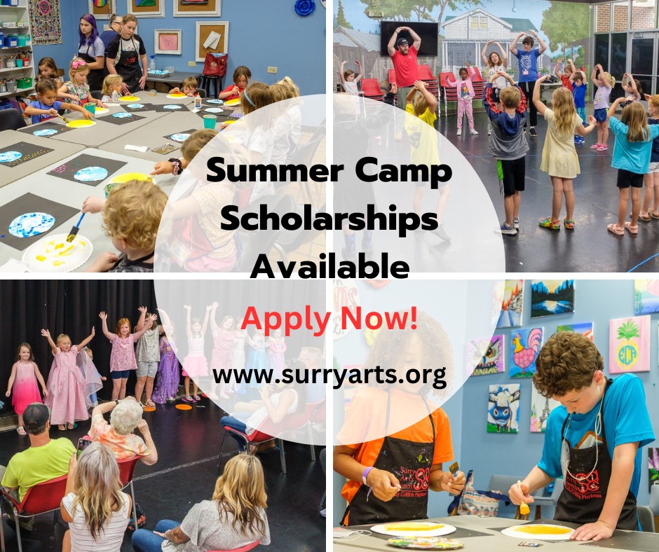 2024 Summer Camp Sponsorships Available! @DrGravitte sponsors scholarships for @SurryArts summer camps to help provide summer enrichment opportunities for children. A positive experience for a child in theatre, art, music, etc. can be life-changing! surryarts.org