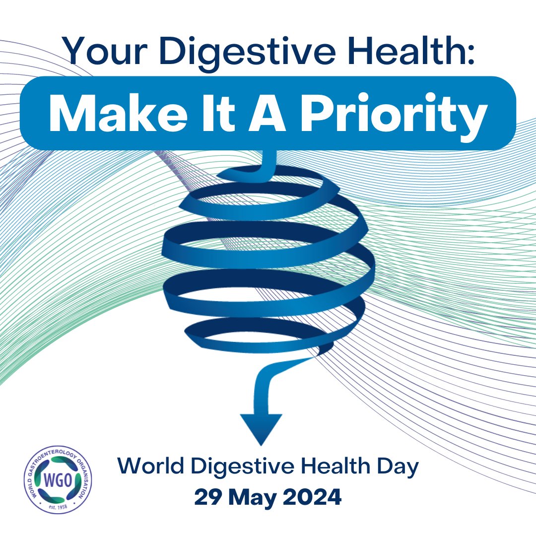 WGO is pleased to announce that this year’s World Digestive Health Day theme is Your Digestive Health: Make It A Priority! 🌎 WDHD is celebrated each year on 29th May with associated events, activities, and initiatives. For more resources, visit wdhd.worldgastroenterology.org!