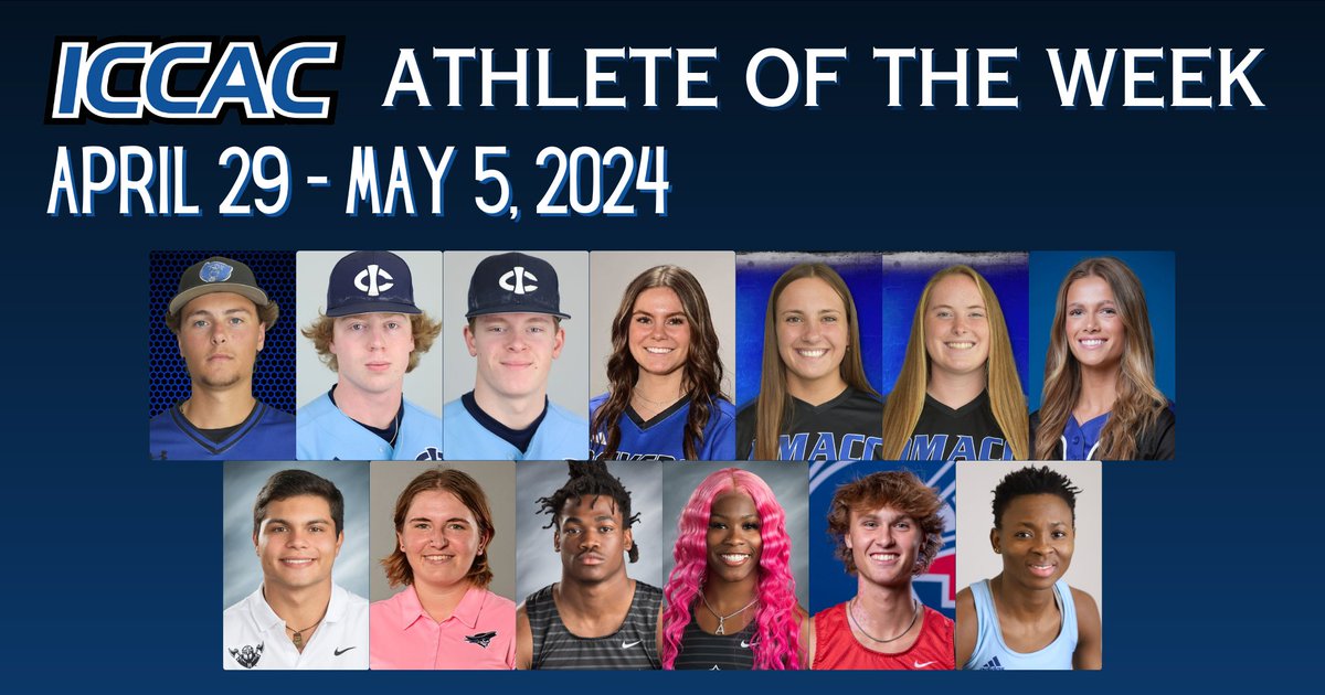 ATHLETE OF THE WEEK 
🗓️APRIL 29 - MAY 5
⚾️🥎⛳️🏃‍♂️🏃‍♀️

🔗bit.ly/3WvCoXQ
#ICCACAOTW