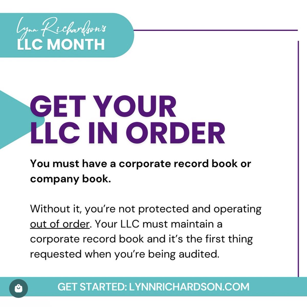 This #LLCMonth- GET YOUR LLC IN ORDER. 📄💻 You've heard me say this many times before. You MUST have a corporate record book or company book. If you don't, you're operating OUT OF ORDER. Don't know where to start? GET IN CLASS. Get Help: Asklynn.org