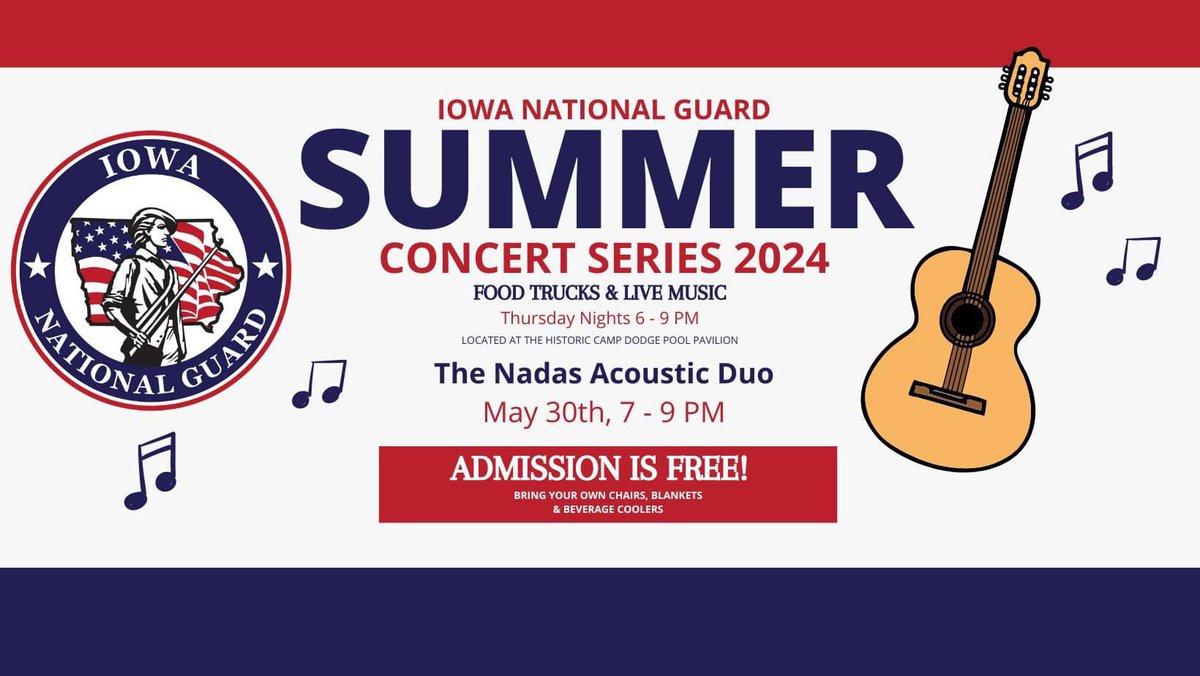 Excited to join the @IowaNatGuard’s summer concert series in May 30th 🎶