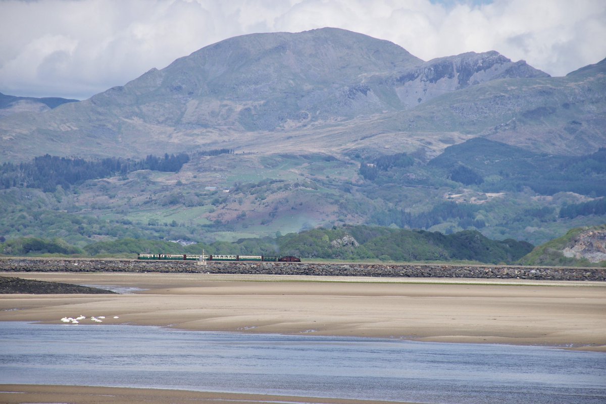 Tiny train, big mountain