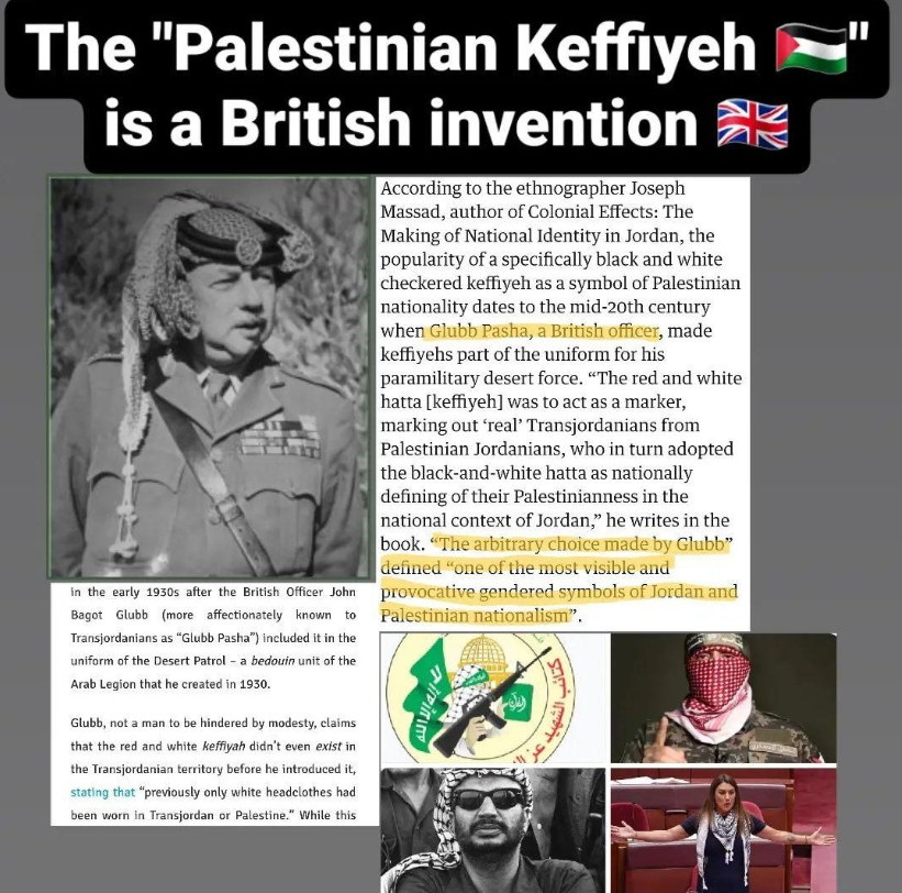 the Israeli keffiyeh is older than the Palestinian keffiyeh