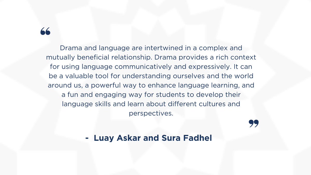 Educators, Luay Askar & Sura Fadhel, talk about drama in second language learning in their recent TLE article. Read more in the latest issue of TLE: bit.ly/2QNKo3w 
#TuesdayTLE
