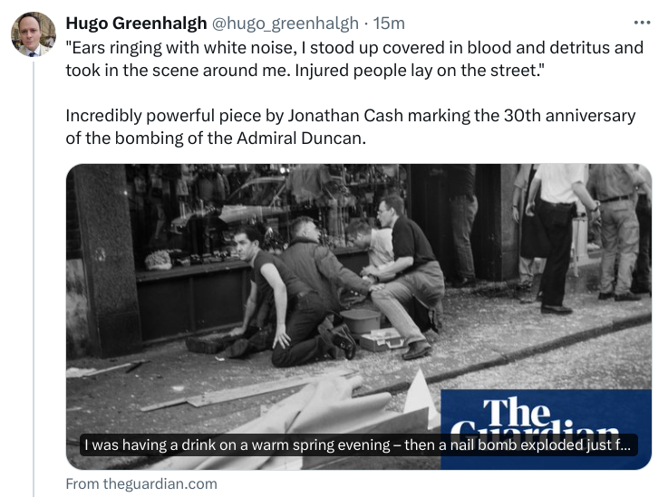 WOW! The amazing Hugo Greenhalgh has reposted my Guardian feature (scroll down this page to read). Thank you Hugo. I owe you one. The word is spreading - challenging hate speech is everyone's responsibility. That includes YOU too! #saynotohatecrime #lgbtplushm