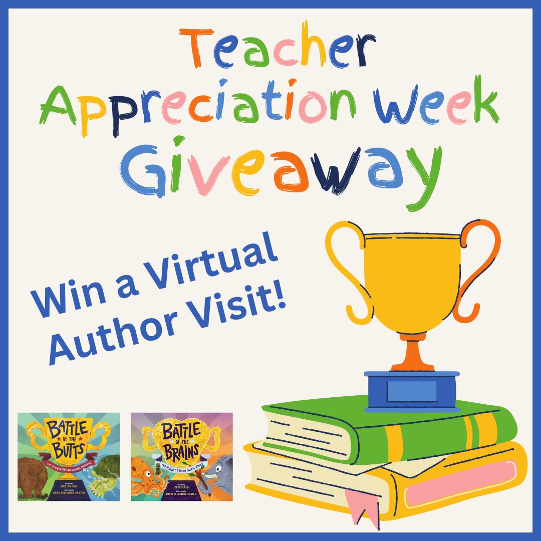 Happy #TeacherAppreciationWeek! I'm giving away a Virtual Author Visit: an hour-long program where we talk about what makes each of us special in the context of animal abilities. To enter: Follow, RT, & comment VISIT. Bonus entries: tag teacher friends. Random drawing Sat pm.