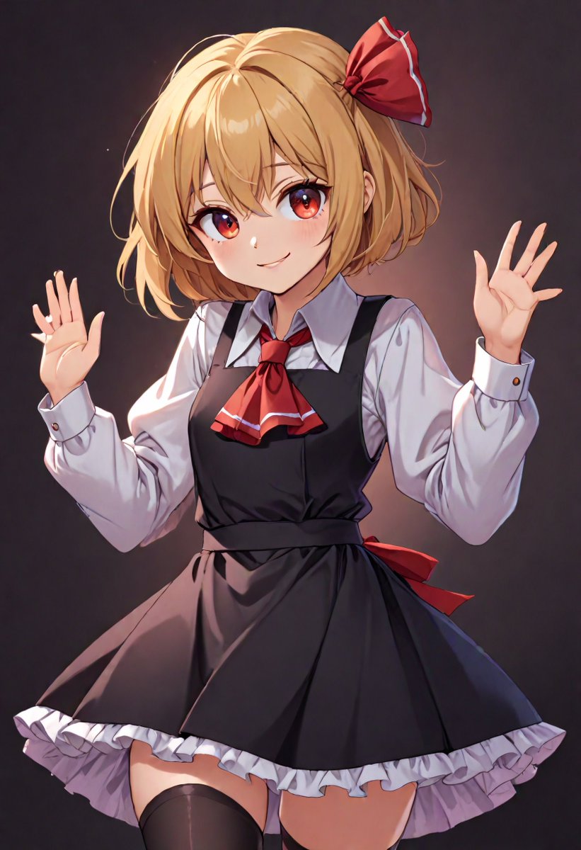 rumia 1girl solo looking at viewer blush smile short hair simple background  illustration images