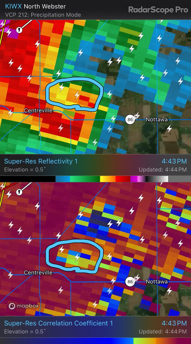 Tornado in progress NE of Centreville, MI.