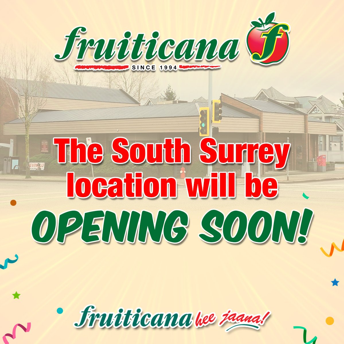 Exciting news for foodies in South Surrey! Get ready to indulge in the vibrant flavors of Fruiticana as our new location is set to open soon. Stay tuned for updates and mouthwatering sneak peeks! #SouthSurreyEats #FruiticanaHeeJaan #FruiticanaComingSoon 🍇🥭🍉