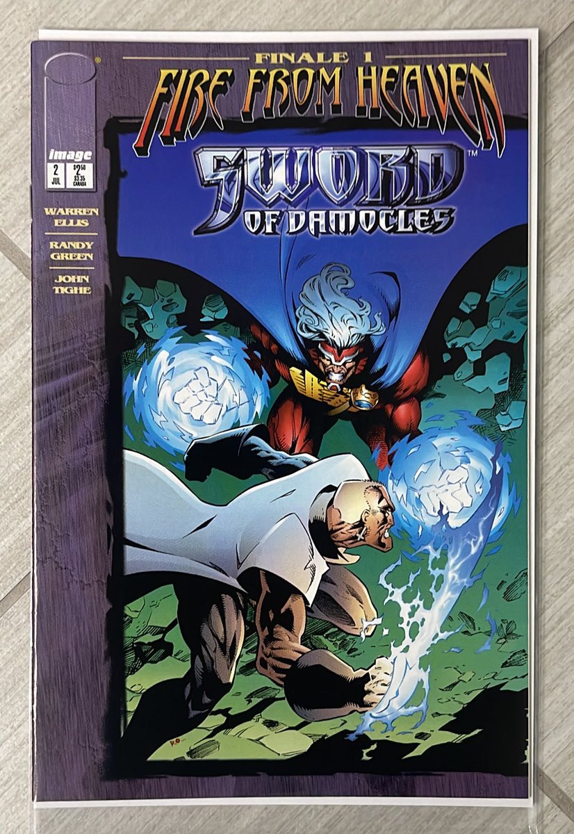 What’s this? The Finale to the epic Fire From Heaven crossover from Wildstorm? Yes! But only the first finale in Sword of Damocles #2! (I really need to do a reread) by Warren Ellis, our man @randygreenart1 Tighe, Friend, Rizzo, Cabrera, and LaRue… #Wildstorm #comics