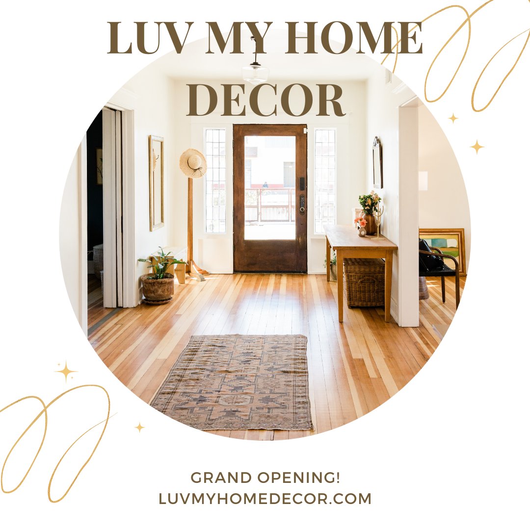 Step into style at Luv My Home Decor! Grand opening happing now. Shop your favorites online!    
#Grandopening #Homedecor #Homestyle #onlineonly #smallbusiness #furniture #livingroom #patio #bedroom #kitchen #diningroom #wallart #walldecor #lighting #firepit #bbq #appliances