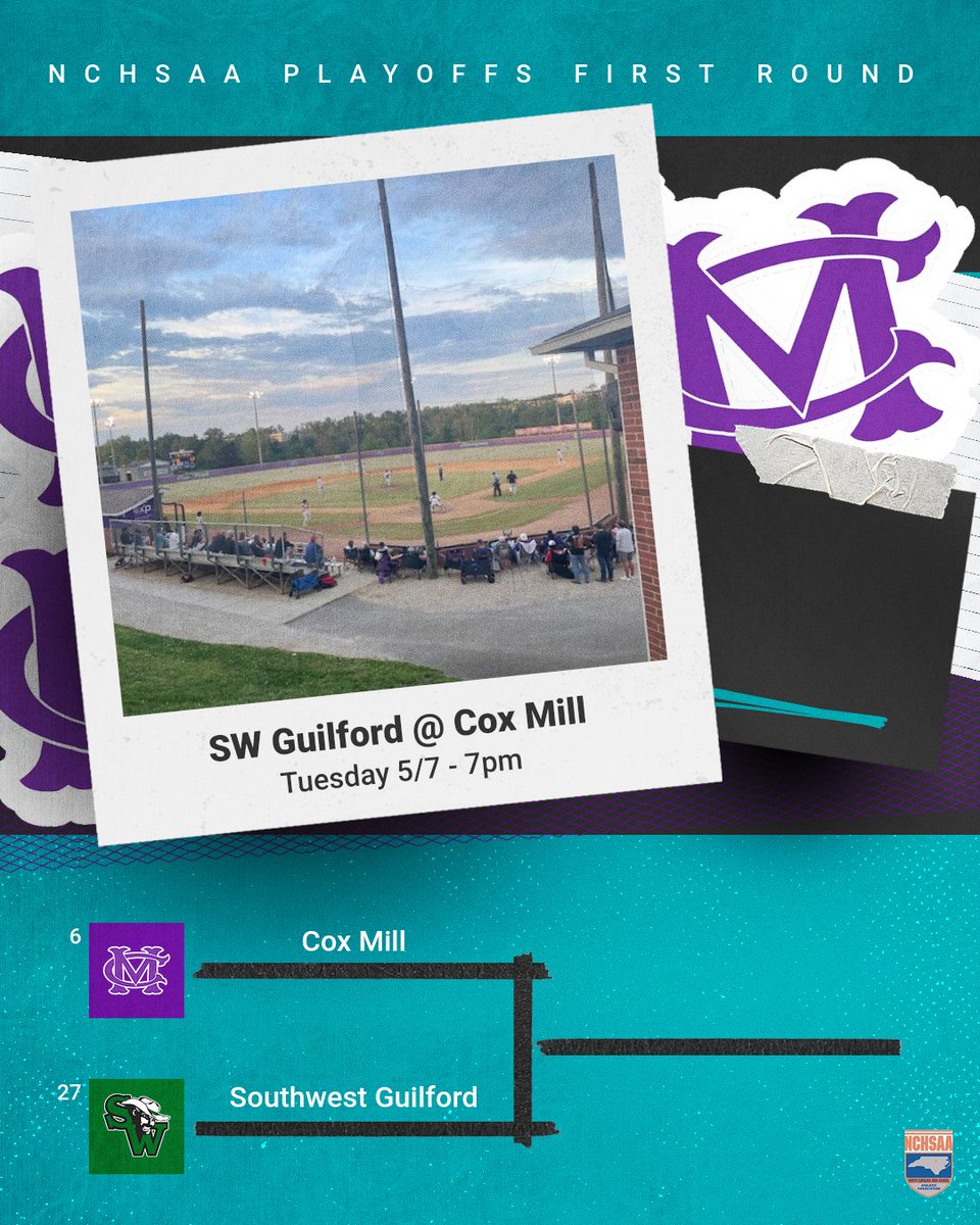 Good Luck to @CoxMillBSB tonight vs. @SWCowboys_Athl 📍Cox Mill HS ⏰7:00pm 🎟️- spicket.events/coxmill **Reminder- Only State Passes Are Accepted!