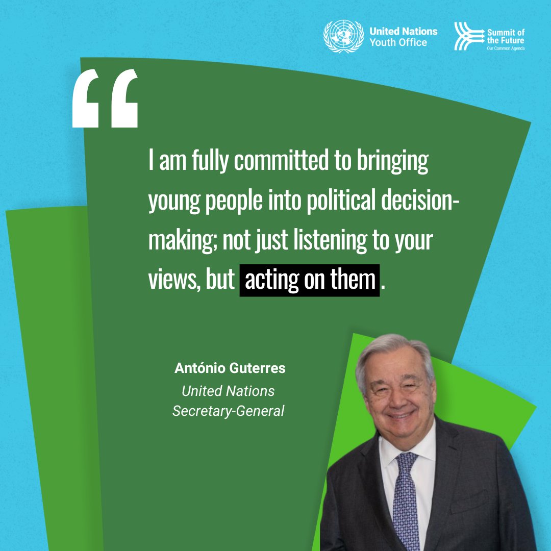 We need more young people represented in all spheres of decision-making ✊ In the lead-up to the Summit of the Future in September, add your voice to this powerful message to world leaders calling for urgent change! Sign the open letter 🔗 bit.ly/LetYouthLead #YouthLead