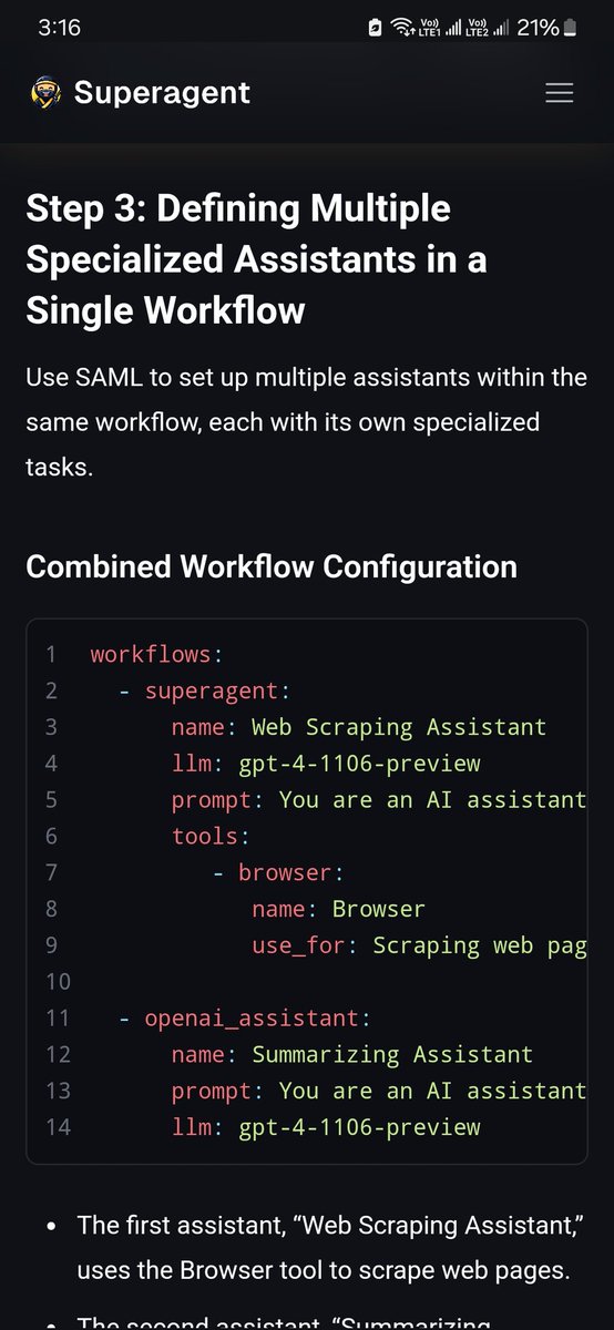 @matt_ambrogi been doing similar things with @superagent_ai checkout their docs regarding workflows. as easy as just asking: docs.superagent.sh/overview/saml/…
