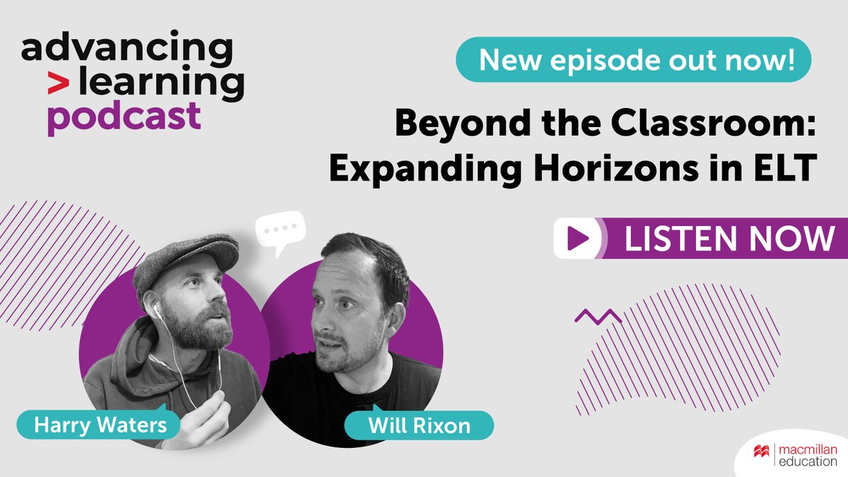 From their relatively unique perspectives within the wild world of ELT, Harry @renewablenglish & Will Rixon discuss the life of a teacher outside the day-to-day of the language learning classroom. Enjoy ;) ▶️ bit.ly/4a9l5jK

#AdvancingLearning #TeachEnglish #ELTPodcast