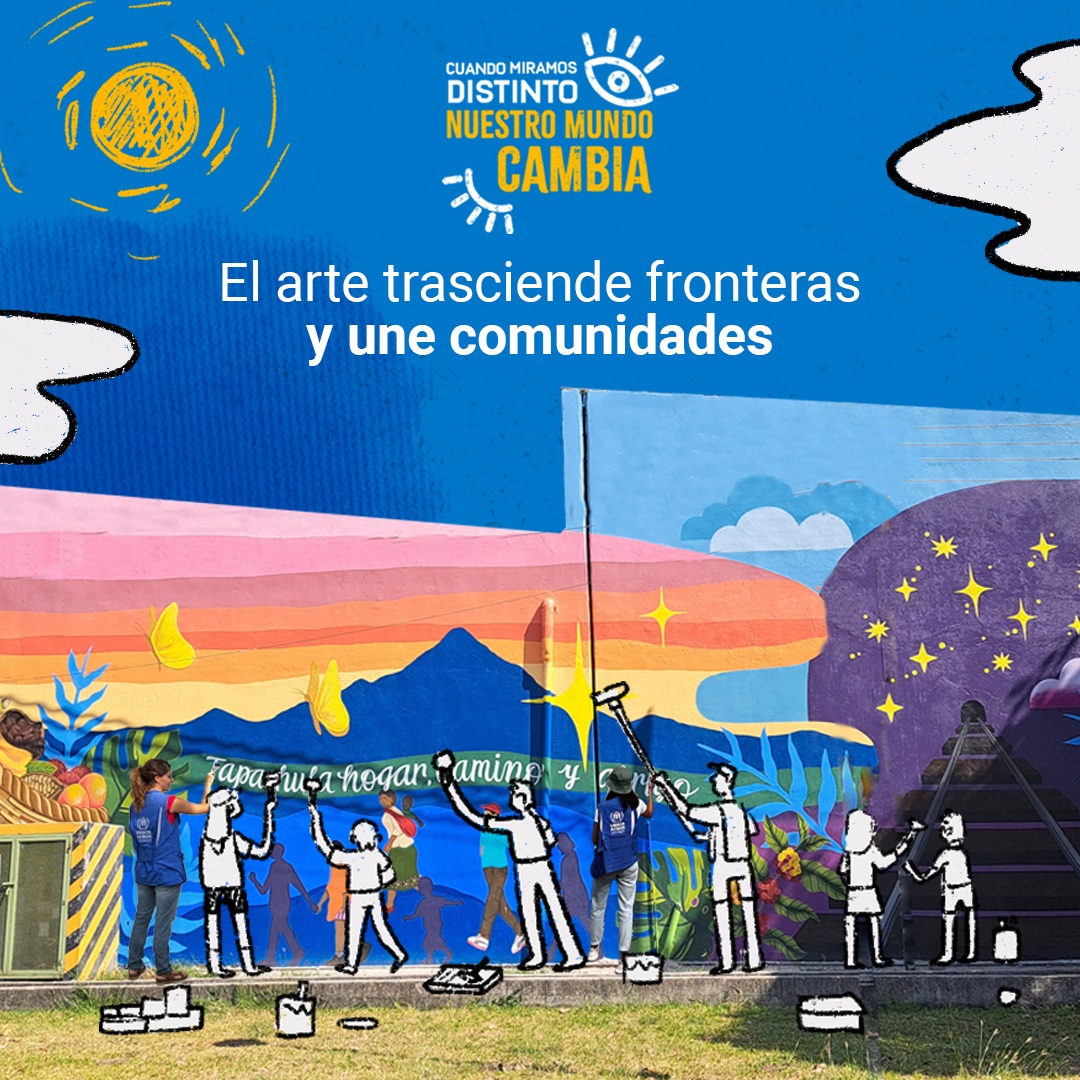 En Tapachula, Chiapas, nos inspiramos y creamos murales junto a personas refugiadas para transformar espacios, expresándonos, compartiendo y generando lazos más fuertes. #MiraDistintoCambiaTuRealidad #CambiaSuRealidad #CambiaSuMundo