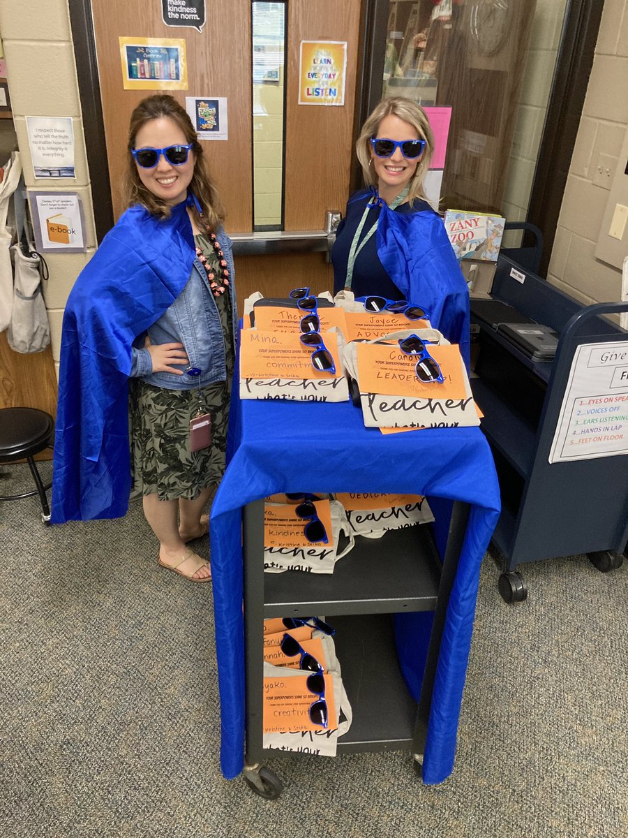 DooleySchool54's tweet photo. A big and sweet thank you to Mrs. Belt and Ms. Kobari for these amazing goodies! Their superpower is brightening our days at Dooley! 🌟💙 😎 
#DooleySuperpowers #DooleyFamily #54AsOne https://t.co/Cz8rI6P956
