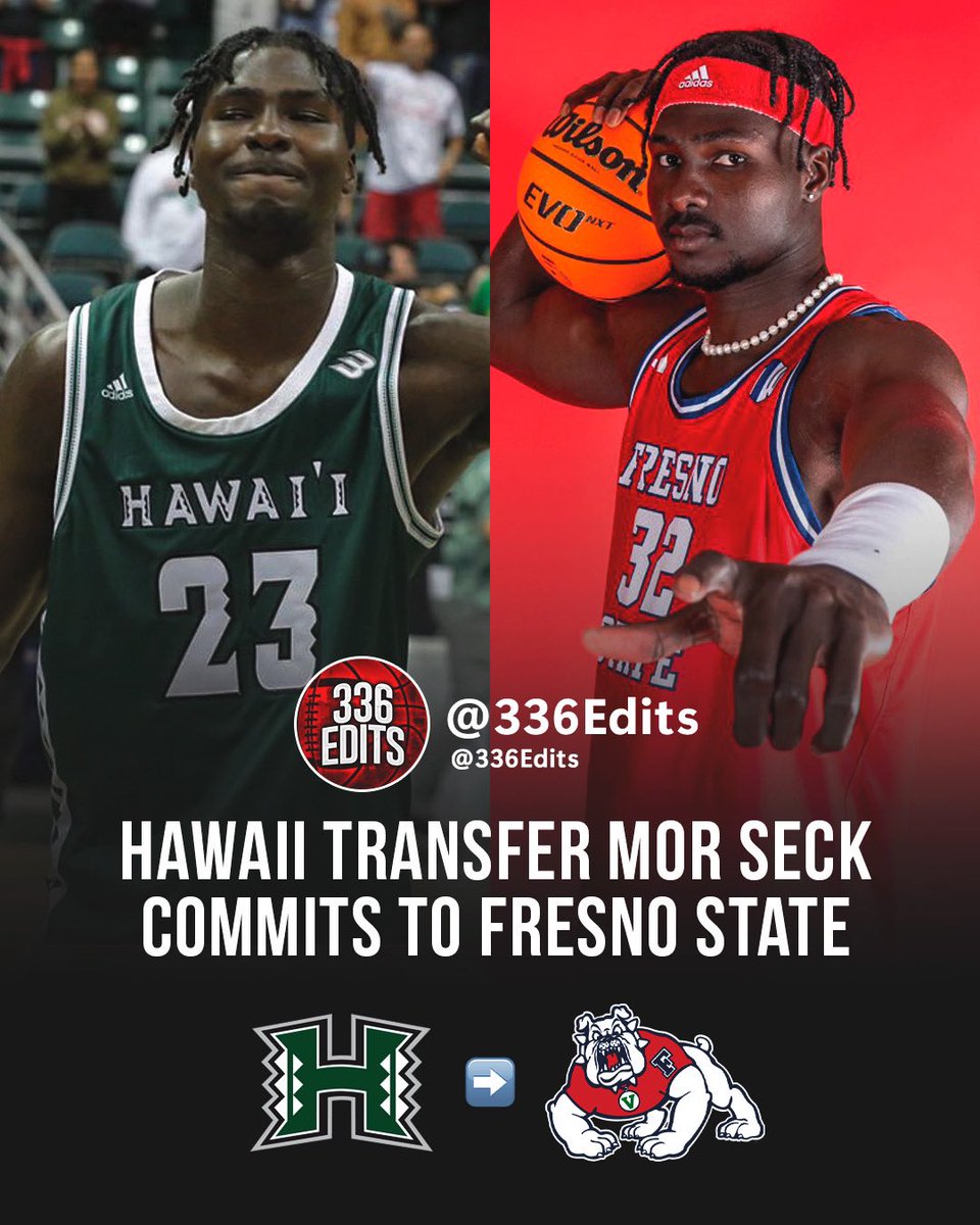 NEWS: Hawaii transfer Mor Seck has committed to Fresno State, he tells 336Edits.

The 7-1 center averaged 4 points and 2.9 rebounds this season.