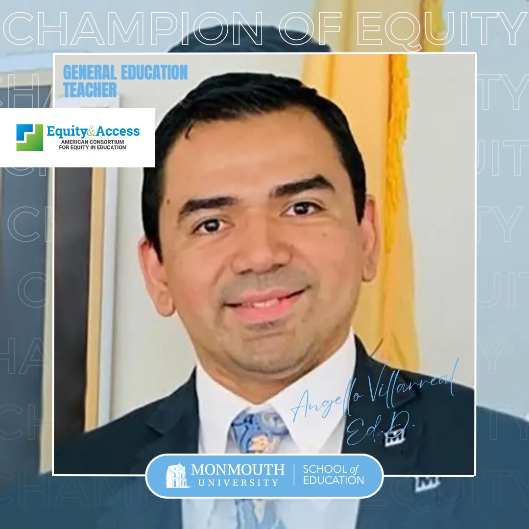 Congratulations to our alumnus Angello Villarreal, Ed.D. on his recent National Champion of Equity Award - General Education Teacher. The award was presented by the American Consortium for Equity in Education - Washington D.C. Great job Angello!! @DrV_Profe @NPulliam_PhD